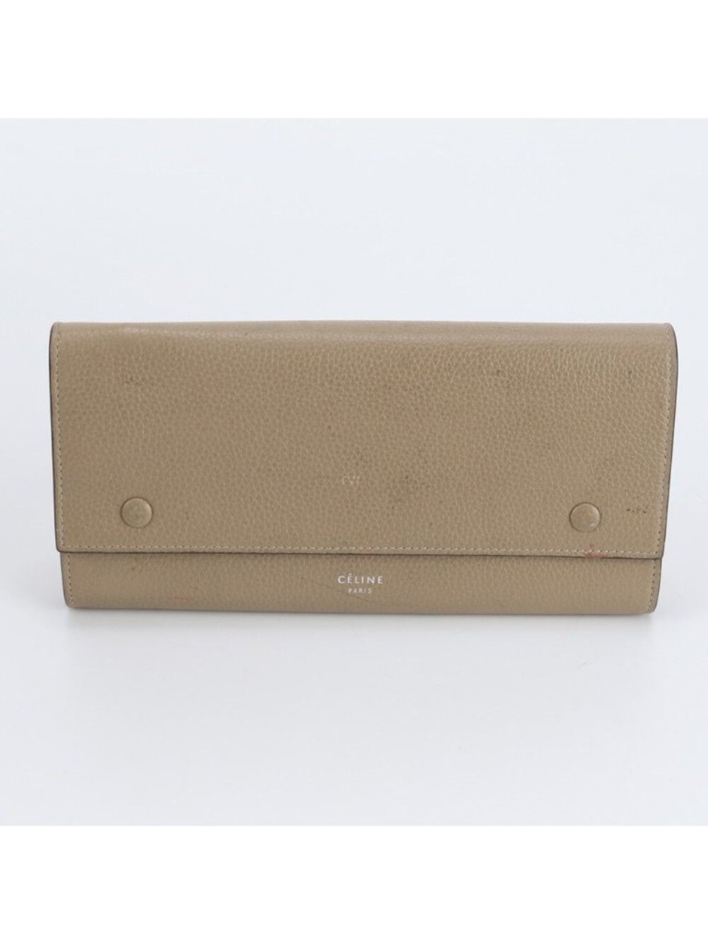 Celine Large Flap Leather Wallet Bifold